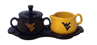 Fiesta Limited Edition WVU Cream & Sugar 2007 Toyota Bowl Gator Bowl Sunflower Creamer