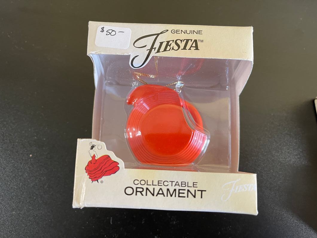 Genuine Fiesta Go Along Red Disk Pitcher Mini Ornament