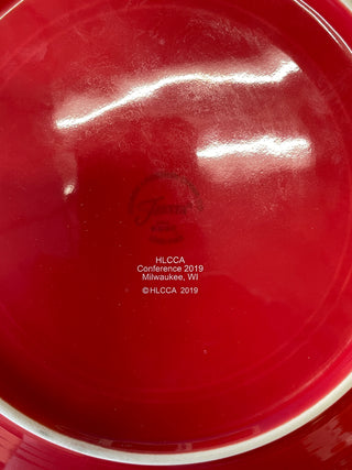 Fiesta Scarlet w White Dots Chop Plate HLCCA Exclusive