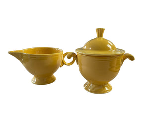 Vintage Original Yellow Cream and Sugar SET