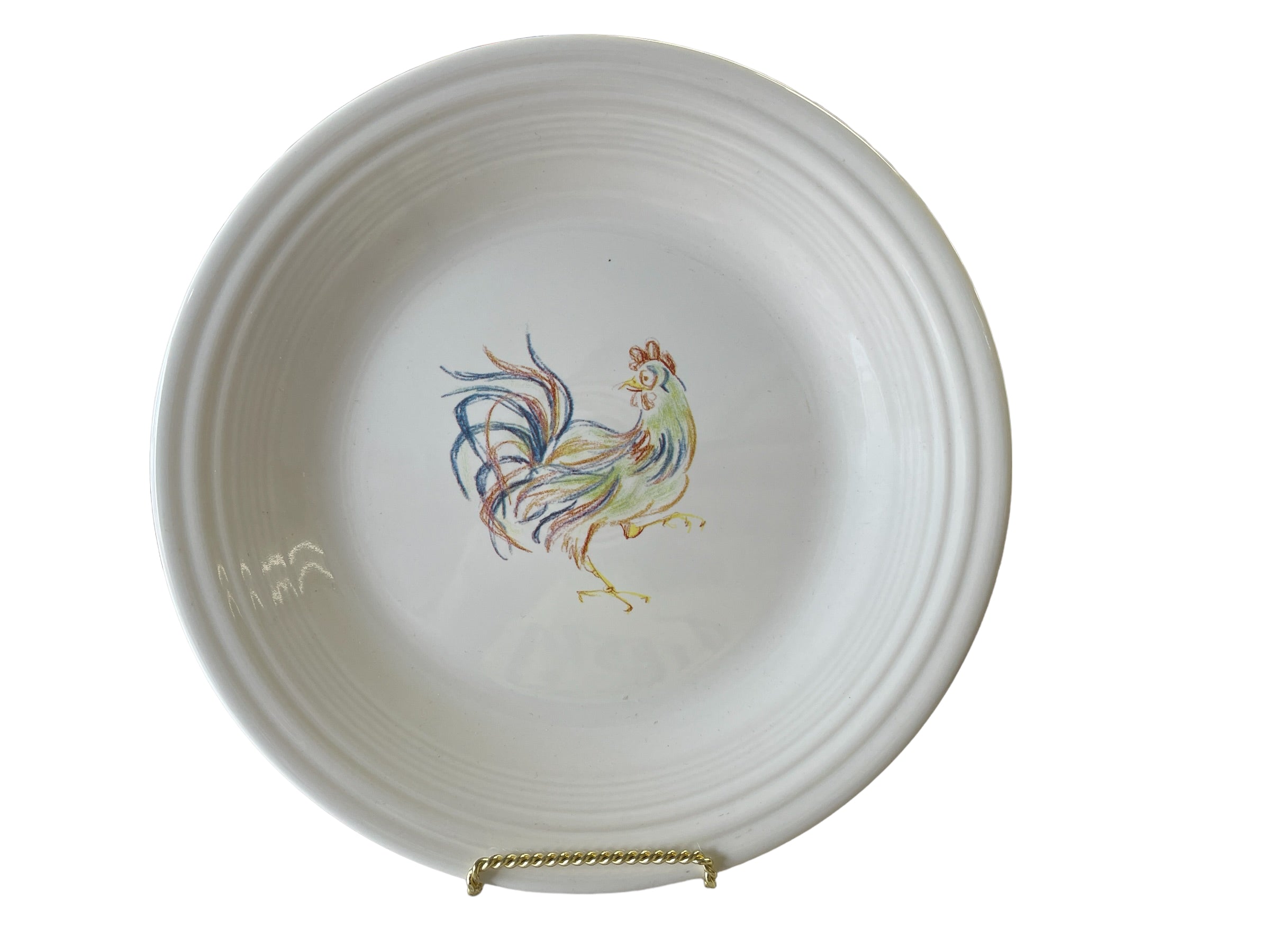 Fiesta Multi Colored Rooster Dinner Plate