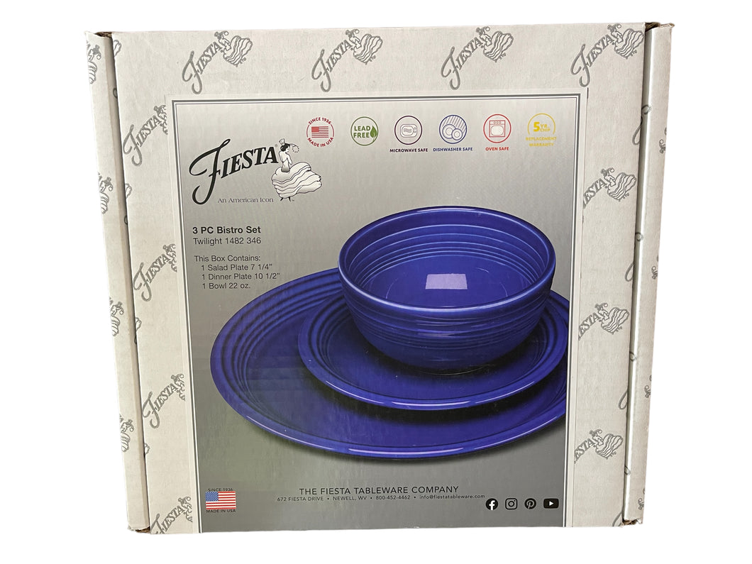 Fiesta 3pc Boxed Bistro Set Twilight