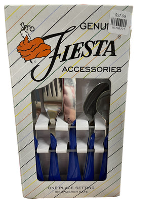 Genuine Fiesta SAPPHIRE Fan Swirl Flatware NIB HTF