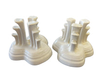 Load image into Gallery viewer, Fiesta White Pyramid Candle Holder Set
