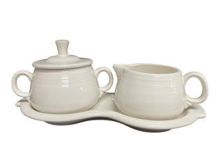 Fiesta Cream & Sugar White Figure 8 Set