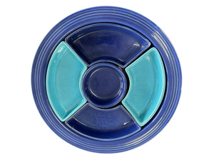 Fiesta Vintage Relish Tray  Turquoise & Cobalt