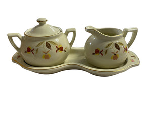 China Specialties Autumn Leaf Cream & Sugar w/ Figure 8 Tray