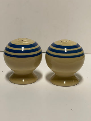 HLCCA Fiesta  Blue Stripe Bulb Salt & Pepper Shakers