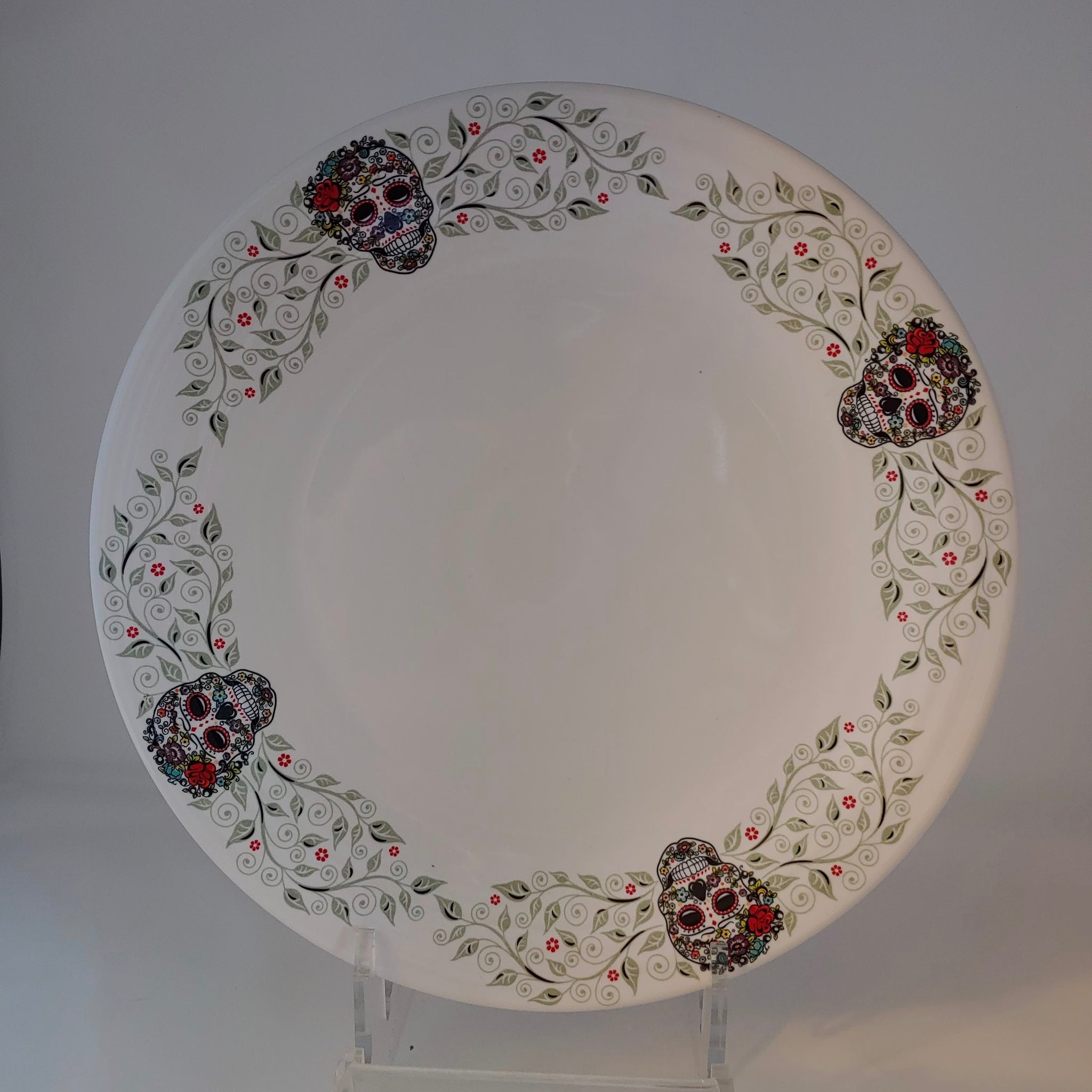 Retired Chop Plate SKULL AND VINE Sugar Border - Thumbnail 3