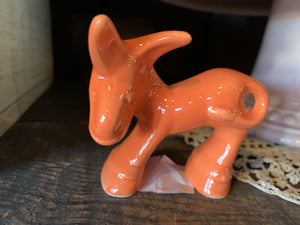 Maverick Animal. Donkey. Orange Tangerine China Specialties