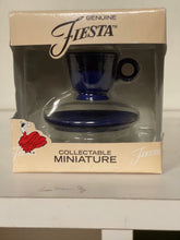 Load image into Gallery viewer, Fiestaware Go along accessory Cobalt Blue Tea Cup &amp; Saucer Ornament Fiesta HLC NIB
