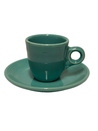 Fiesta Ring Handled Demi Cup & Saucer Turquoise