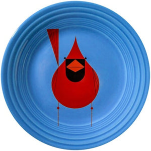 Fiesta Cardinal Luncheon Plate in LAPIS Charley Harper Exclusive Blue