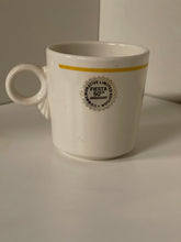 Load image into Gallery viewer, Homer Laughlin 50th Anniversary Fiesta Coffee Mug w  Sticker Marigold
